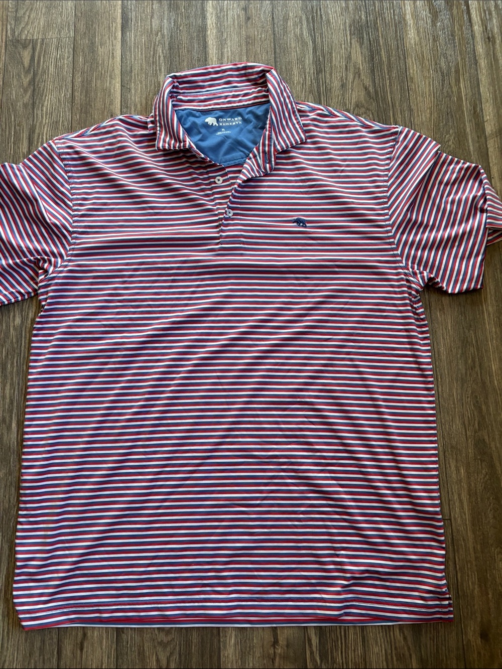 Onward Reserve Striped USA Stretch SS Golf Polo